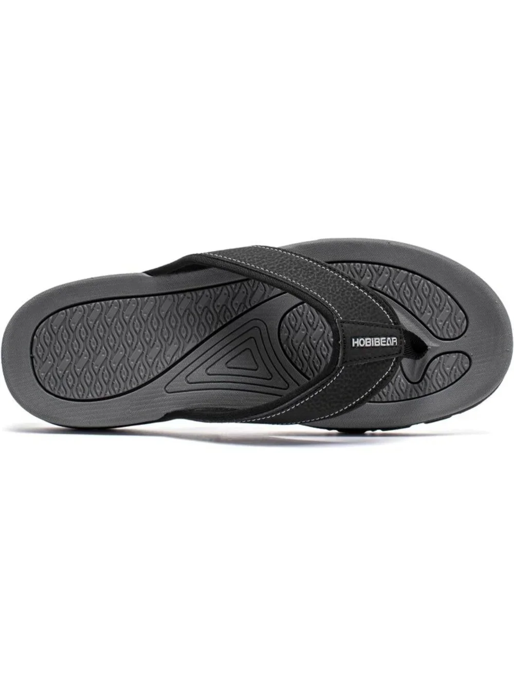 Men's Grey And Black Sport Flip Flops Comfort Outdoor Casual Thong Sandal Shoes